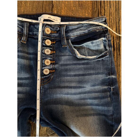 Kancan Estilo Distressed Button-Fly Skinny Jeans Size 7/27 - Picture 6 of 7